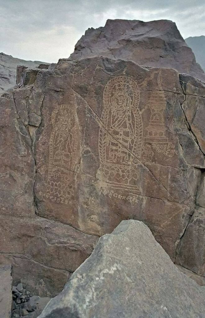 Petroglyphs in Chilas Pakistan Buddhist Sites 